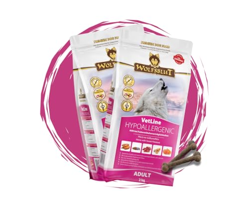 Wolfsblut Vetline Hundefutter - Hypoallergenic 2x2kg - Sparbundel Sparpaket - inklusive Warnicks Tierfutterservice Hundesnack Goodie