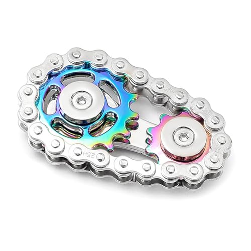 Chain Gear Fidget Spinner Zinklegierung Hand Finger Spinner Metall Kettenrad Kette Fidget Spielzeug Für Kinder Erwachsene Kinetische Schreibtisch Spielzeug Neuheit Hand Finger Spinner Für Anti-Angst