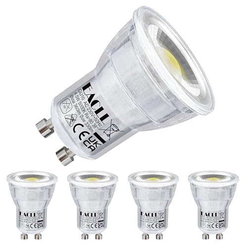 EACLL Mini GU10 LED Tageslichtweiß 4.5 Watt Ersetzt 40W Halogen Leuchtmittel 4er-Pack 360lm 5000K Birnen AC 230V Flimmerfrei Strahler Abstrahlwinkel 38 Spot Nicht Dimmbar Reflektor Lampen