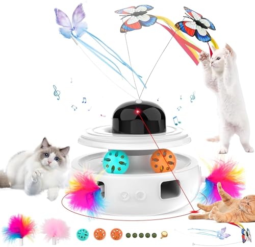 ANBTUKJ 12 Stück Katzenspielzeug für Indoor-Katzen interaktives Spaß-Rollen-Trainingsspielzeug interaktives Katzenspielzeug für Indoor-Katzen flatternder Schmetterling Spielzeug für Haustiere
