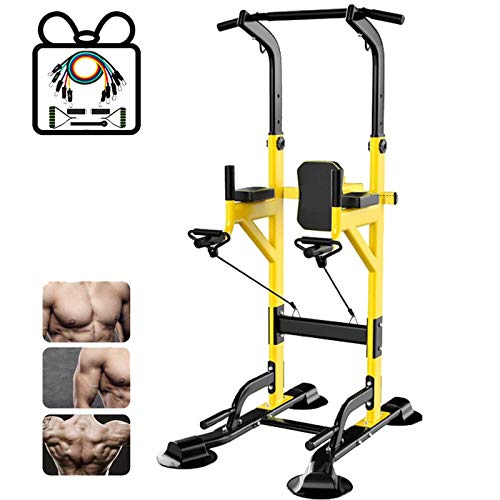 SmPinnaA Power Tower Multifunktions-Trainings-Dip-Station Für Das Heimtraining Im Fitnessstudio Fitness-Übungsgeräte Höhenverstellbarer Klimmzug- Push-Up-Bar-Turm