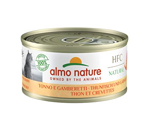 Almo Nature HFC Jelly Katzenfutter nass -Thunfisch und Garnelen 24er Pack 24 x 70g