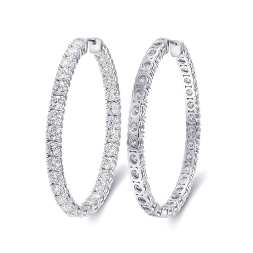 18K Ohrhänger Rund Moissanit 18ct D Farbe Schmuck Geschenke Für Geburtstag Hochzeitsfeier