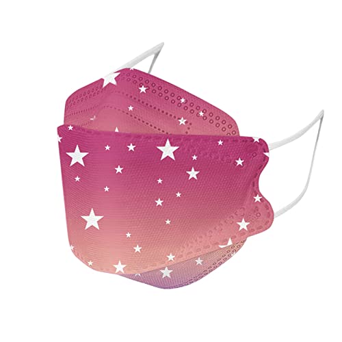 AMDOLE 50 Stück Mundschutz Kinder Einweg Fisch-Form Maske Schutz mit Bunt Motiv 4-Lagige 3D Mund Und Nasenschutz Staubdicht Atmungsaktiv Bandana Halstuch Geruchlos Schals für Jungen Mädchen