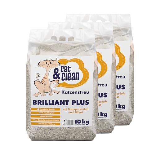 Cat Clean Katzenstreu Der Extraklasse Klumpendes Einstreu Extrem Saugfähig Naturprodukt Aus Bentonit Brilliant Plus 30