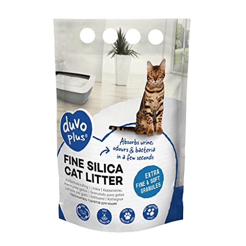 Premium Silica Katzenstreu 5 Liter biologisch abbaubar extra fein und weich 100% natürliches Produkt hohe Absorption neutralisiert schlechte Gerüche super sparsam saubere Pfoten