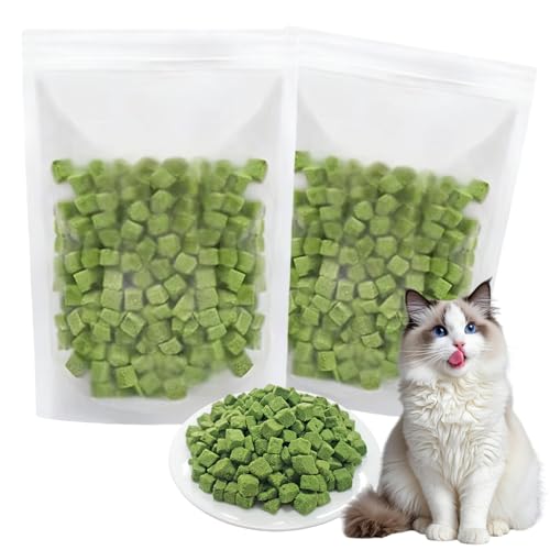 BAIFULAI 2 Beutel Katzengras Snack 200g Gefriergetrocknet Snacks für Katzen Katzengras Sticks Katzengras Fertig Gewachsen für Katzen für die Zahnpflege und Haarknäuel Entfernen