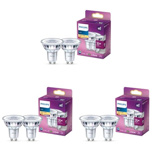 Philips Classic GU10 Lampe 35 W Reflektor dimmbar warmweiÃŸ Packung mit 3