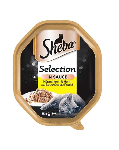 Sheba Selection in Sauce mit Huhn Schale 22 x 85g Natürliches und hochwertiges Katzen Nassfutter