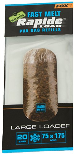 Fox Edges Rapide Refills Fast Melt - PVA Beutel zum Anfüttern von Karpfen Friedfischen wasserlösliche Taschen für Grundfutter Größe Packungsinhalt 75x175mm - 20 Stück