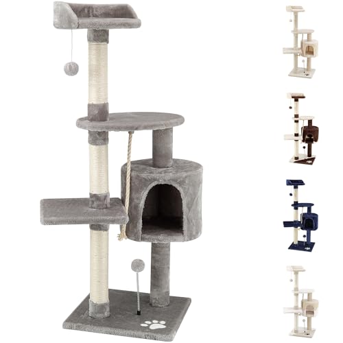 Beltom Kratzbaum Katzenkratzbaum Kletterbaum Katzenbaum Katzen Spielbaum 112 cm. - Grau