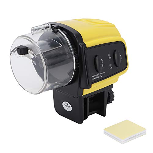 Tragbarer digitaler automatischer elektrischer Fischfutterautomat Aquarium-Timer-Futterautomat mit Einstellbarer Futtermenge Dual-Installation für Süßwasser- und Salzwassertanks