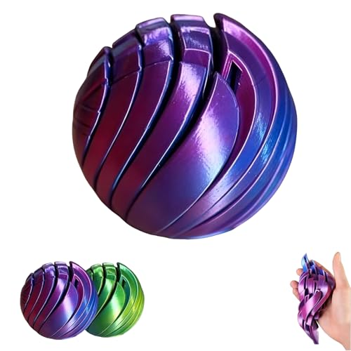 3D Printing Slime Gear Ball Fidget Toy Gear Liquid Flow Ball Sensory Fidget 3D Printed Stress Relief Sphere Sensation Stress Relief Balls for Anxiety Twistable Desk Toy for Relaxation Lila