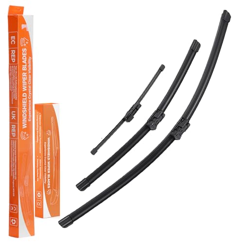 ISINEVER Scheibenwischer Kompatibel mit VW POLO 9N BJ 2002-2009 Wischerblätter vorne hinten Komplett Set 3er Set 525mm 425mm 325mm Autoscheibenwischer Heckscheibenwischer