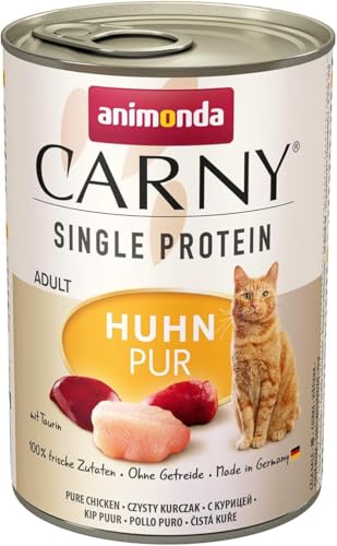 animonda Carny Adult Single Protein Huhn pur 6x 400g Katzennassfutter nur einer Proteinquelle für ausgewachsene ohne Getreide und Zucker
