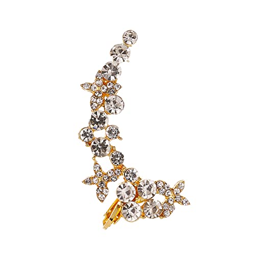 Beste Ears Single Temperament Diamond Ear Full Crystal Silver Gold Aus Echtem J One Size