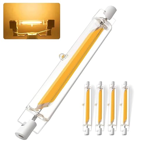 R7S LED 118mm Dimmbar Lampen 20W LED COB Glühbirne Warmweiß 3000K 2000LM R7S 118mm Lampen Ersatz für 200W Halogen Leuchtmittel Kein Flackern 360 Abstrahlwinkel 4PCS