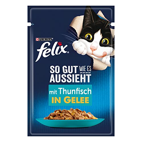 FELIX So gut wie es aussieht Katzenfutter nass in Gelee mit Thunfisch 26er Pack 26 x 85g