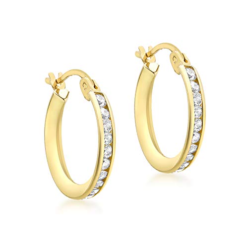 Tuscany Damen-Creolen 9 Karat 375 Gelbgold Cubic Zirkonia Hoop 1.58.4719