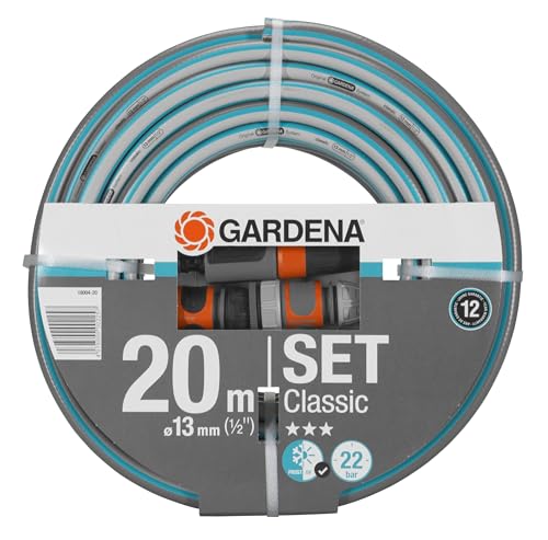 Gardena Polyvinylchlorid PVC Classic Schlauch 13 mm 1 2 20 m Universeller Gartenschlauch aus robustem Kreuzgewebe 22 bar Berstdruck UV-beständig 18004-20