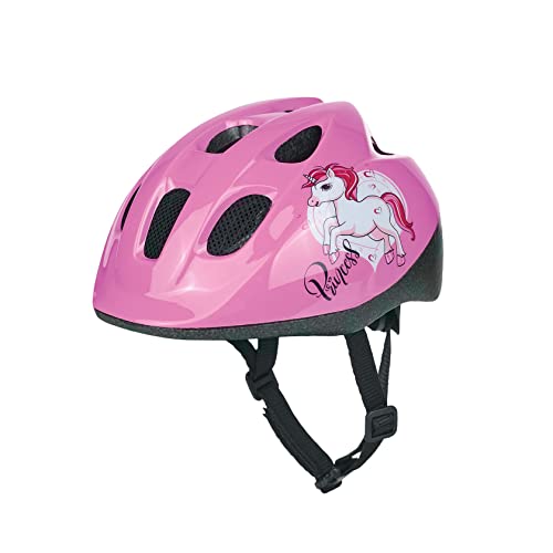 POLISPORT 8740400021 - Junior Unicorn Fahrradhelm für Kinder verstellbar Grösse S 52-56cm mit CE-Zertifizierung für Radfahren Skateboarding Skating in Farbe Pinke