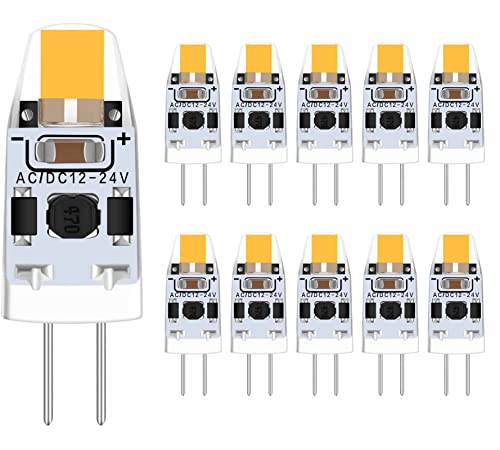 G4 LED Lampen-2W G4 LED Birnen Ersetzt für 20W Halogenlampen G4 LED Dimmbar Glühbirnen 3000K Warmweiss 200lm AC DC 12-24V LED Leuchtmittel Kein Flackern 10er Pack