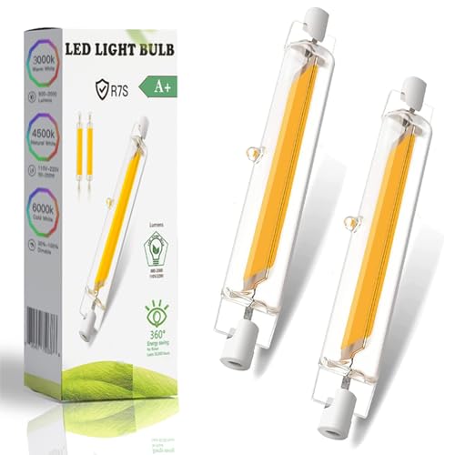ZJZG R7S LED 118mm 20W R7S LED 118mm Dimmbar Ersatz für 200W Halogen Leuchtmittel Naturweiß 4500K 2000LM Kein Flackern 360 Abstrahlwinkel 2er Pack