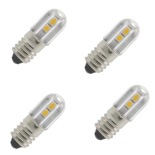 MeetUs DC E10 Birnen 4 Stück 6 Volt 1W 100LM 3000K Warmweiß Ersatzbirnen Miniatur Schraub LED Lampen Licht Lampen Warmweiß 3000k 6V