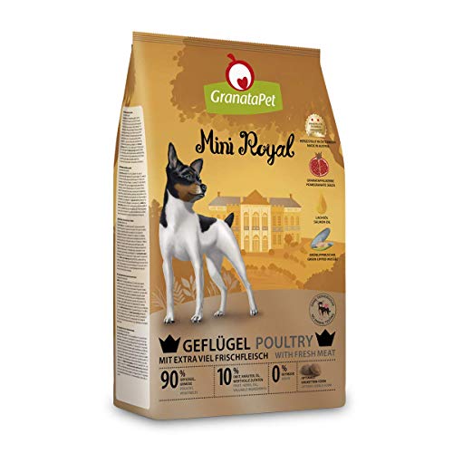 GranataPet Mini Royal Geflügel Trockenfutter für Hunde Hundefutter ohne Getreide ohne Zuckerzusatz Alleinfuttermittel für ausgewachsene Hunde 1 kg