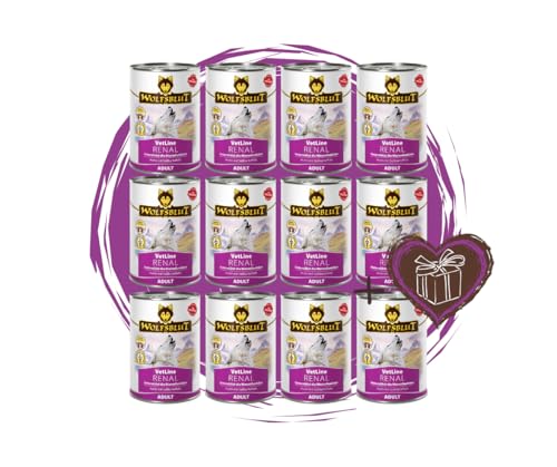 Wolfsblut Vetline Hundefutter - RENAL 12x395g - Sparbundel Sparpaket - inklusive Warnicks Tierfutterservice Hundesnack Goodie