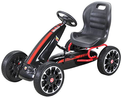 Actionbikes Motors GoKart Abarth FS595   Pedalfahrzeug Go Kart   Handbremse   Geschlossener Kettenkasten   Sitz fÃ¼r 1 Person   Eva Vollgummireifen   Kinderfahrzeug   Von 4 10 Jahre Schwarz