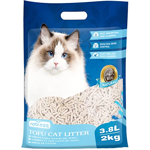 Nobleza Tofu Katzenstreu biologisch abbaubare 3.8 Liter Katzen Streu klumpend staubfreie und geruchlose
