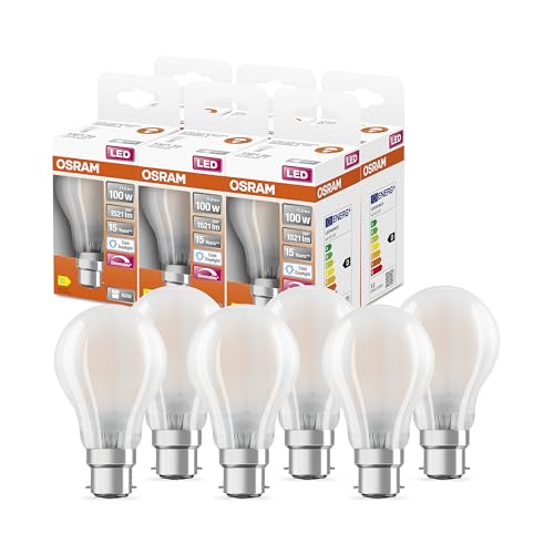 OSRAM LED SuperStar Classic A100 Dimmbare LED Lampe für B22d Sockel Birnenform GL FR 1521 Lumen tageslichtweiß 6500K Ersatz für herkömmliche 100W Glühbirnen 6er-Pack
