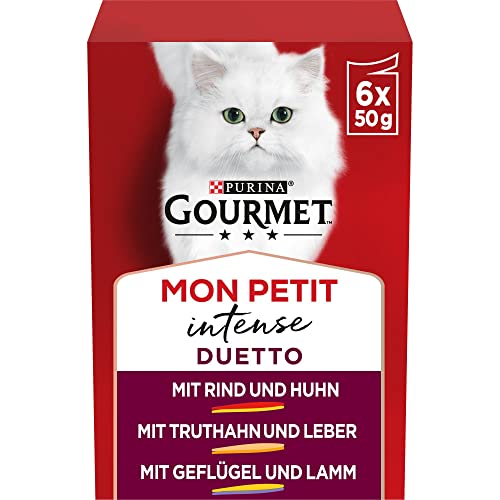 Gourmet PURINA GOURMET Mon Petit Duetto Intense Katzenfutter nass Sorten-Mix 8er Pack 8 x 6 Beutel 50g