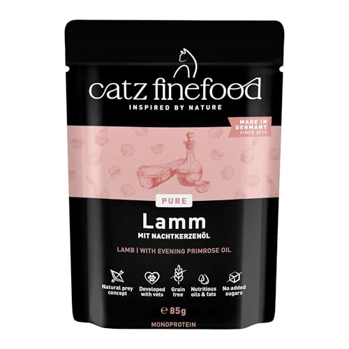 catz finefood Purrrr Lamm Monoprotein Katzenfutter nass N 111 für ernährungssensible Katzen 70% Fleischanteil 16 x 85 g Beutel