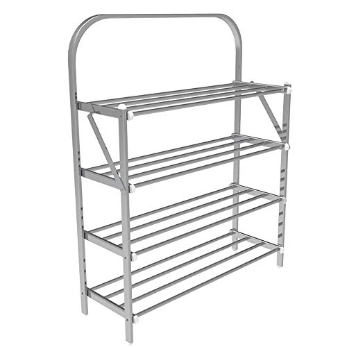 Axdwfd Shoe rack Mehrschicht Edelstahl Heimverstärkter Schmiedeeisen Schuhschrank klappbar