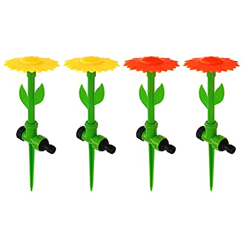 4er Set Blumen Wassersprenger Rasensprenger Wassersprinkler Gartensprenger Wasserspielzeug Sprühregner Garten Bewässerung Sprinkler