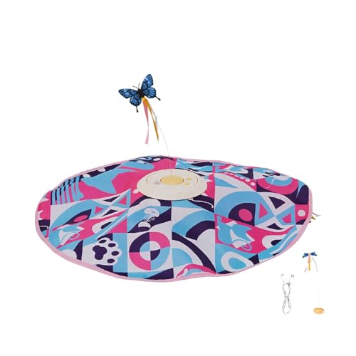 Milageto Butterfly Interactive Cat Toy automatischer Spaß für Indoor -Katzen 3 Modi Electronic Training Cat Teaser Toy für Kitty Katze