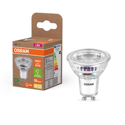 Osram Energy Class PAR16 3.3 W 600 lmß 2700 K aus klarem bleifreiem Glas Sockel in der Energieeffizienzklasse A 50 mm Durchmesser IP20.