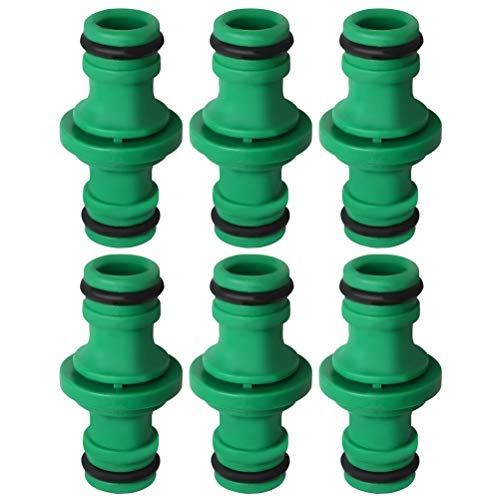 nuoshen 6 Stücke Doppel Stecker Schlauchverbinder Grün Gartenschlauch Kupplung für Autowäsche und Gartenschlauch Rohr Verbinden