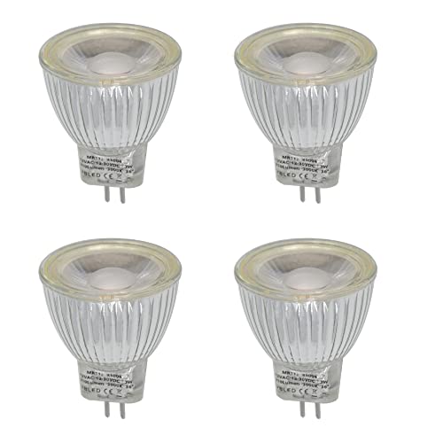 VBLED 4er Set LED Leuchtmittel - MR11 GU4 - COB - 3W - 210 Lumen - Warmweiß Dimmbar