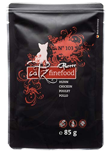 catz finefood Purrrr Huhn Monoprotein Katzenfutter nass N 103 für ernährungssensible Katzen 70% Fleischanteil 8 x 85g Beutel