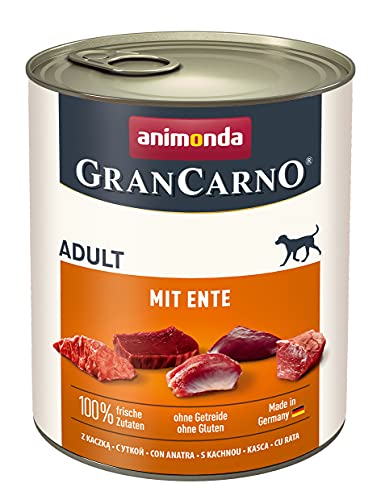 animonda GranCarno Adult Hundefutter Nassfutter für Erwachsene Hunde mit Ente 6 x 800 g