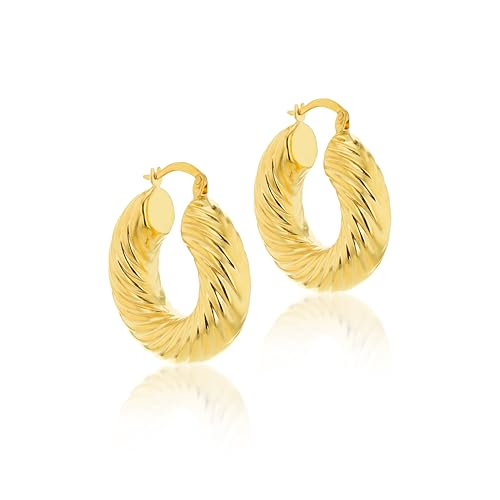 Carissima Gold Damen Creolen 9 Karat 375 Gelbgold 24 5 mm x 7 mm dick