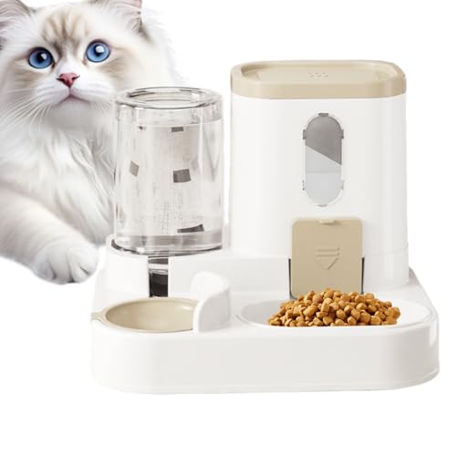 Haustiertränke- Futterspender-Set Wasserspender-Futterspender-Set Für Haustiere Futterautomat Mit Verschlussdeckel Futterauslassschnalle IC-Katzenfutterspender Wasserspend
