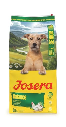 JOSERA Senior Balance Huhn Reis 1 x 12 5 kg Premium Trockenfutter für ausgewachsene ältere Hunde phosphorarm - mit wenig Fett Protein speziell für Senioren glutenfrei 1er Pack