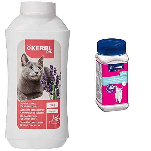 Kerbl 82673 Deo-Konzentrat für Katzentoilette Lavendel 700g Vitakraft Frischegranulat für die Katzentoilette Deo Fresh Lavendel 1x 720g