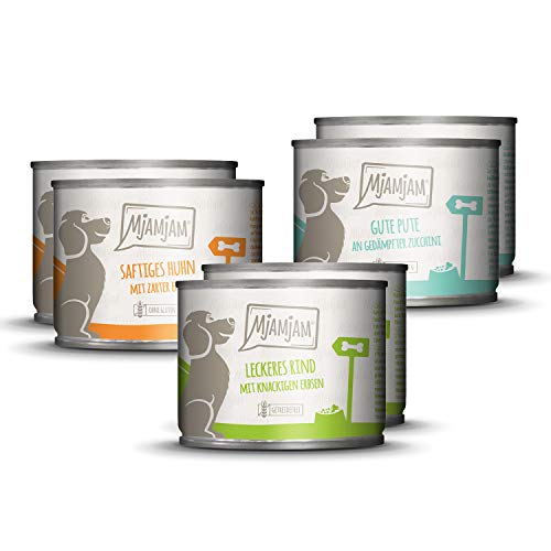 MjAMjAM   Premium   Mixpaket I   Huhn Ente Rind Pute 6er Pack 6x 200g naturbelassen extra viel Fleisch