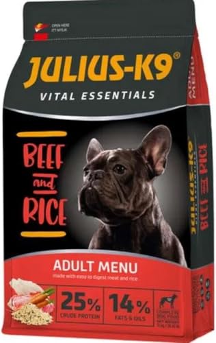 Panzi Julius-K9 - Rind Reis SMALL 3kg Kleinhundefutter mit Rind Reis Leicht verdauliches Futter für kleine Hunderassen Rindergeschmack