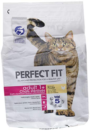 Perfect Fit Trockenes Katzenfutter für sterilisierte Erwachsene reich an Hühnern 3 Beutel 2 8 kg